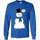 Let It Snow Long Sleeve T-Shirt Funny Snowman Christmas Xmas Tee