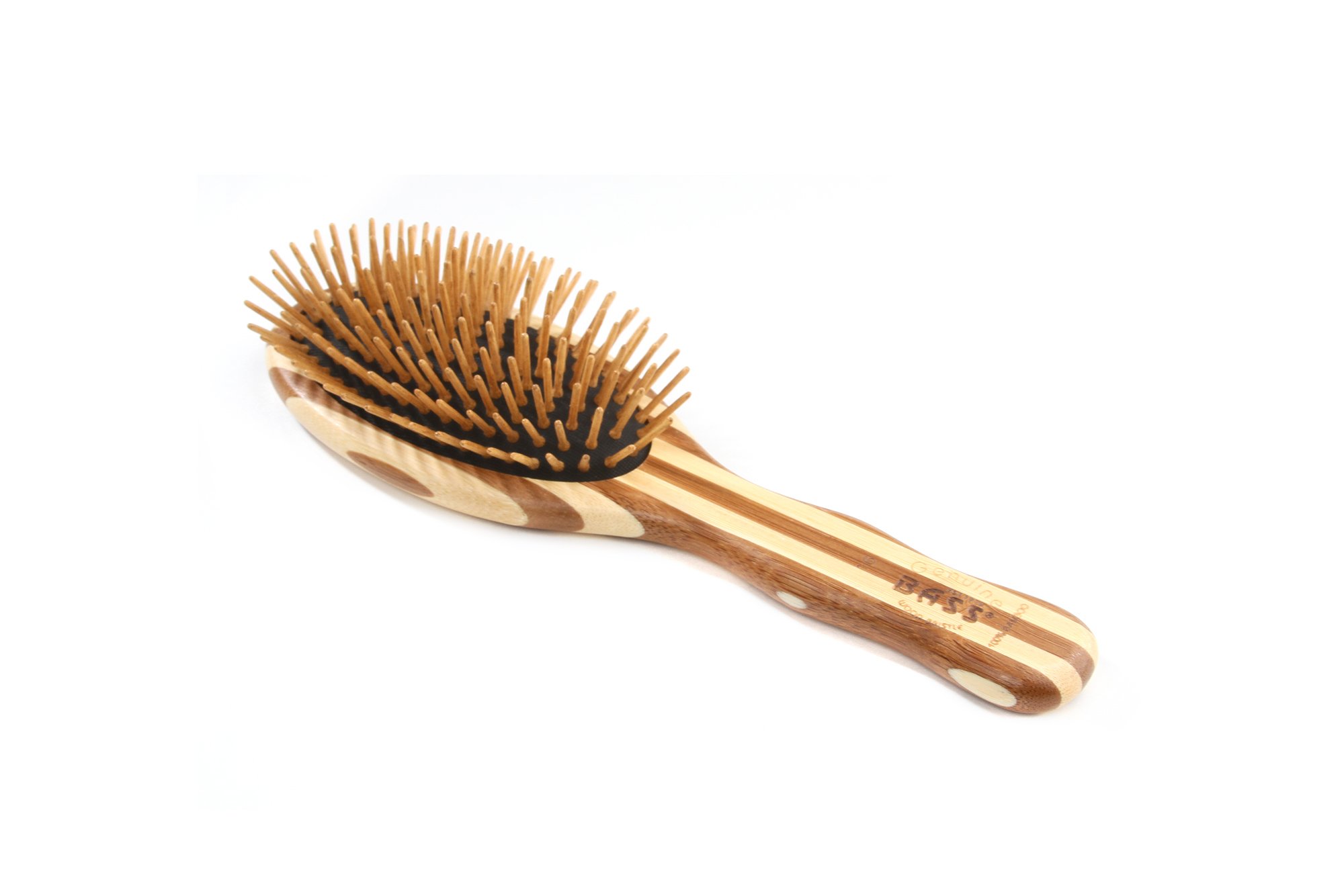 Brush - Large Oval Cushion Wood Bristles Wood Handle Bass Brushes 1 Brush