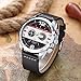 CURREN Original Brand Men's Sports Waterproof Leather Strap Wrist Watch 8259 Silver Black White