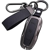 Key Fob Cover for Tesla，Key Shells Compatible with Tesla, fit Tesla Metal Key Cover Case, Model 3YS, with Key Chain, Key Less Protection Case Smart Remote Accessories (Black Y)