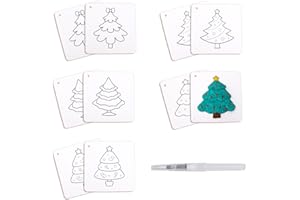 10pcs Christmas Magic Foam Texture Paper, 3.94x3.94in Christmas Tree Pattern Foam Blank Painting Coloring Puffy Texture Paper
