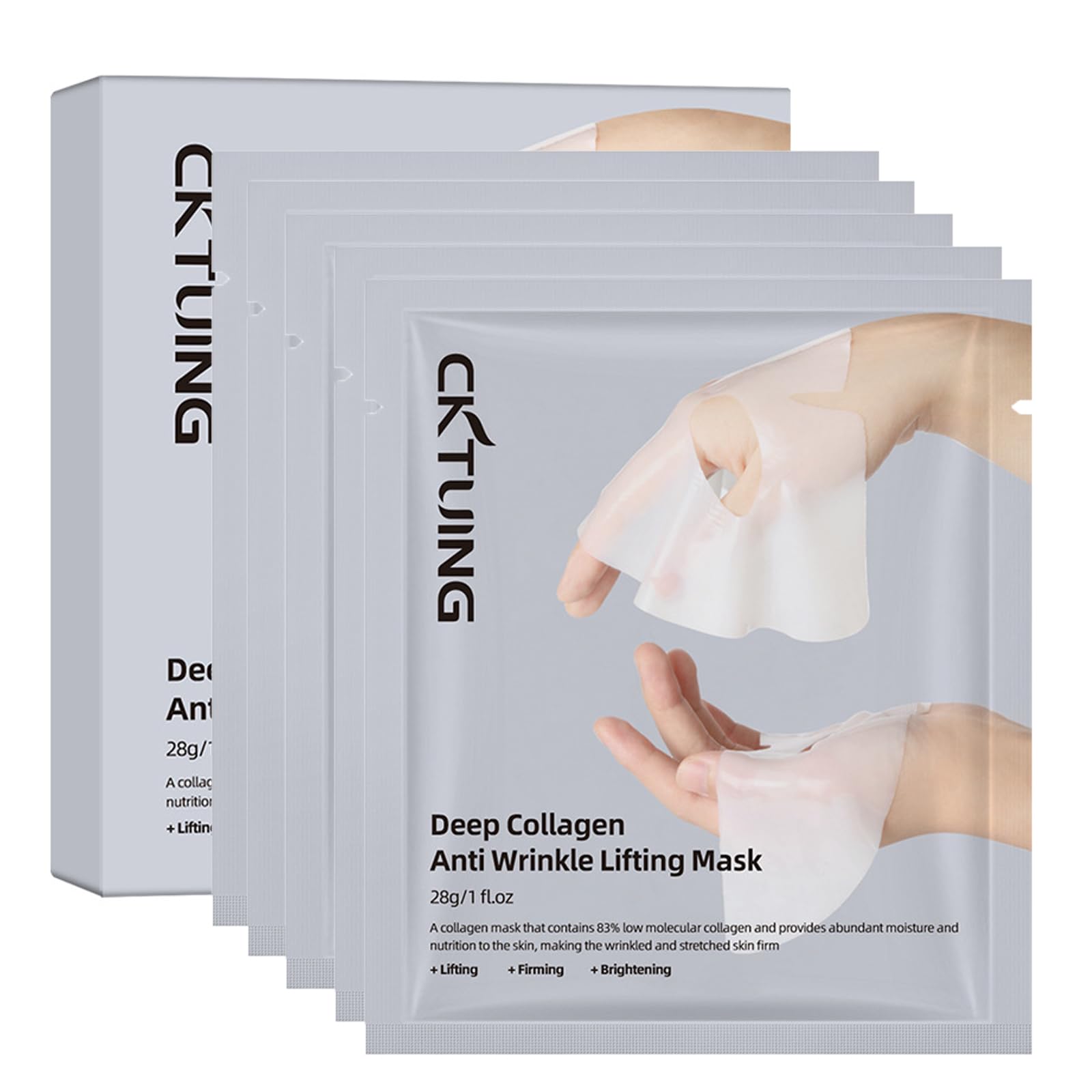 Deep Bio-Collagen Anti Wrinkle Lifting Mask,Bio Collagen Real Deep Mask,Collagen Films Hydrating Firming Overnight Hydrogel Mask,for Elasticity,Firming and Moisturizing