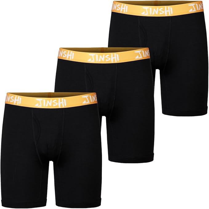 MoFiz Men Underwear Long Leg Comfortable Boxer Briefs with Open Fly