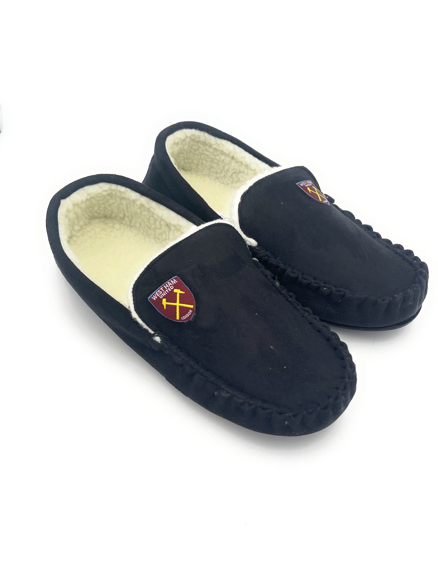 WEST HAM United Mens Moccasin Slippers. New for 2022. Official Merchandise (11) Black