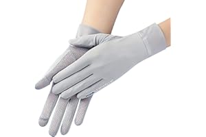 IPENNY Women Summer UPF 50+ UV Sun Protection Gloves 2 Fingers Flip Mesh Cooling Breathable Touchscreen Anti Slip Mittens