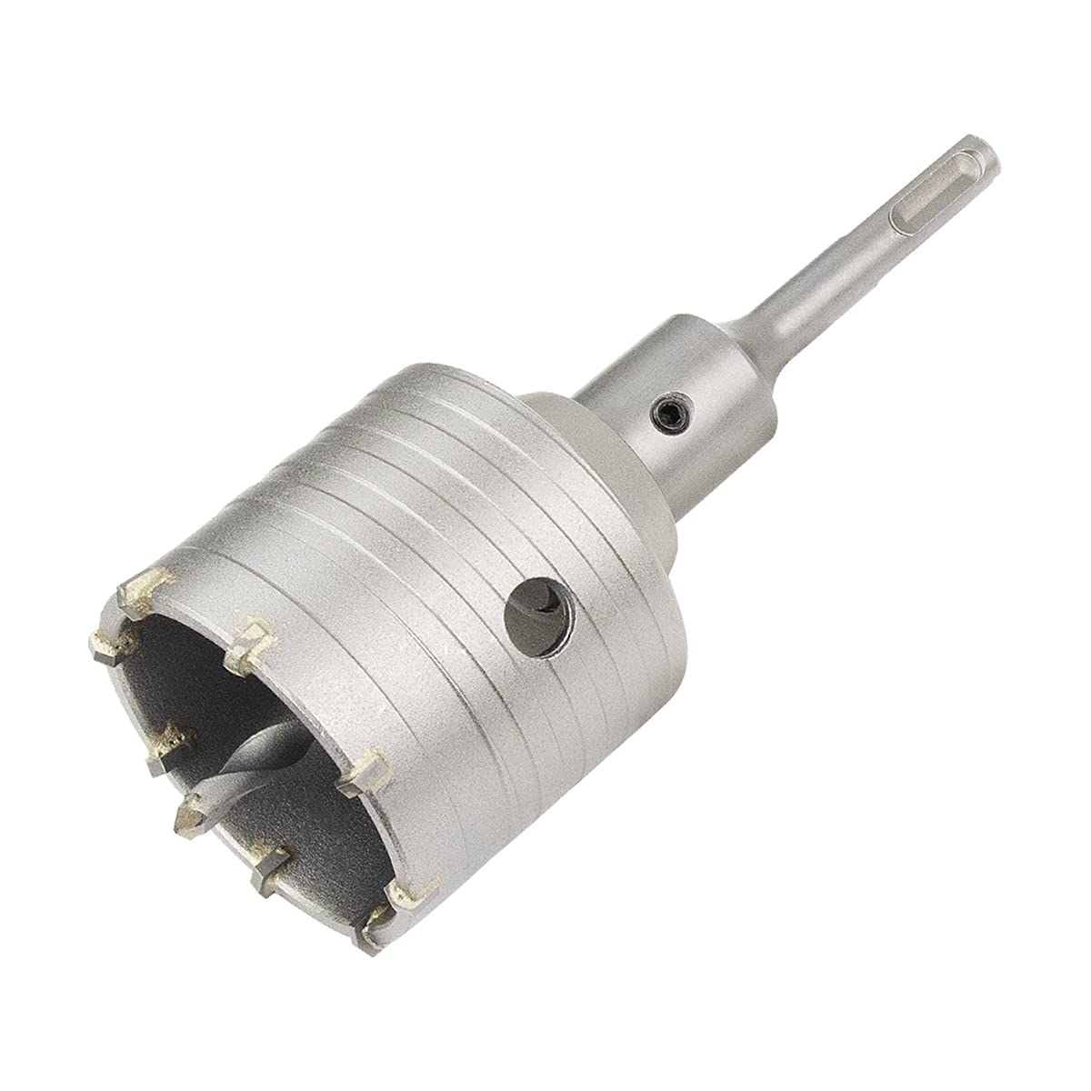 Meccion Carbide Hole Saw Drill Bit, Tungsten Tips Hollow Hole Cutter for Brick, Concrete, Cement Stone Wall (65mm+110mm SDS Plus Adapter)