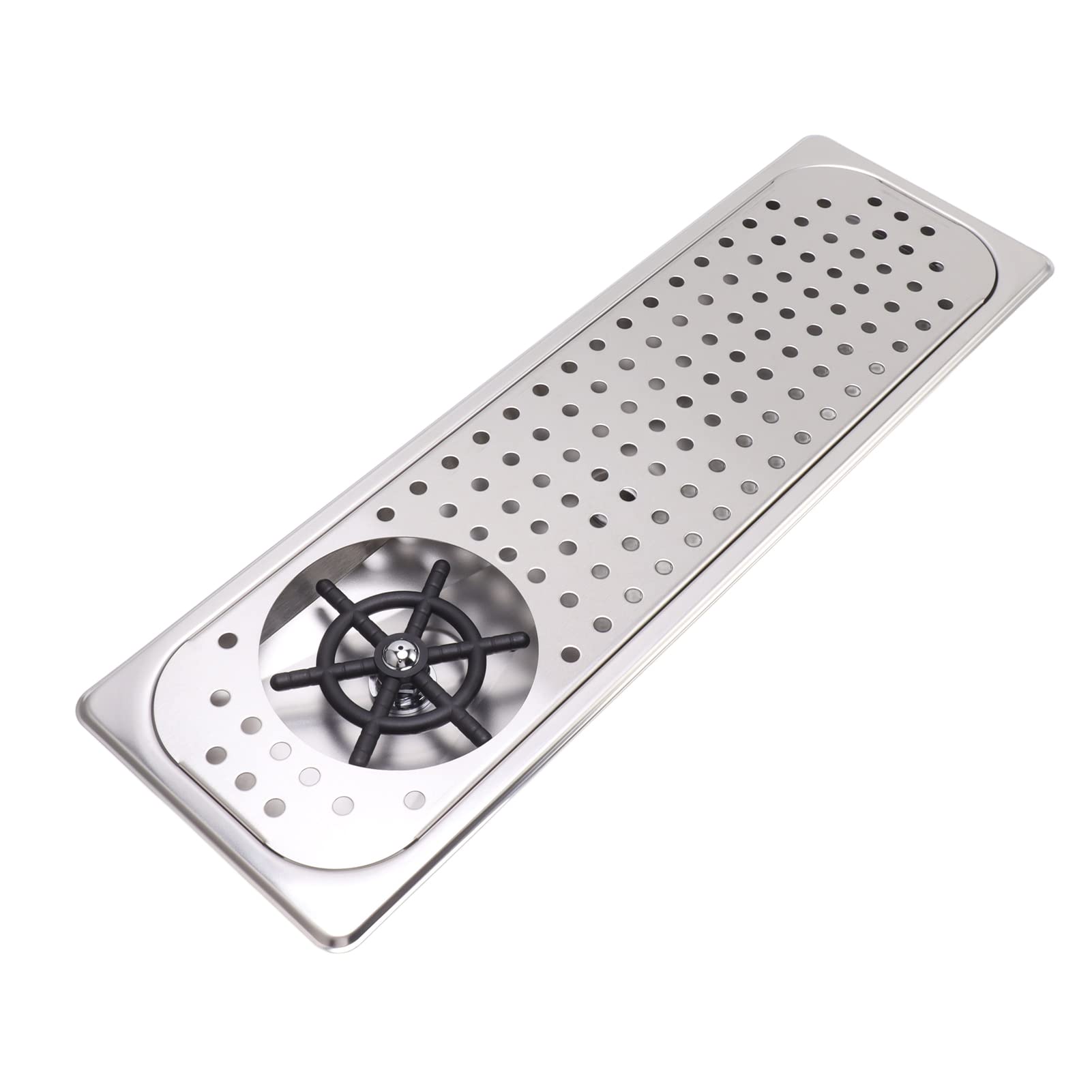 Pitcher Rinser Cup Washer 304 Stainless Steel Modern and Simple Coffee Shop Drain Drip Tray Hose Pitcher Rinser (Stainless Steel Color B)