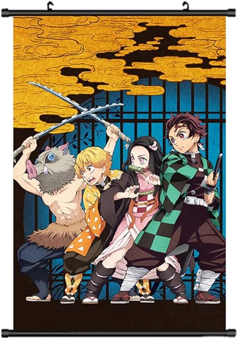 Amazon Com Demon Slayer Kimetsu No Yaiba Anime Home Decor Poster Wall Scroll Print L 60x90cm Posters Prints
