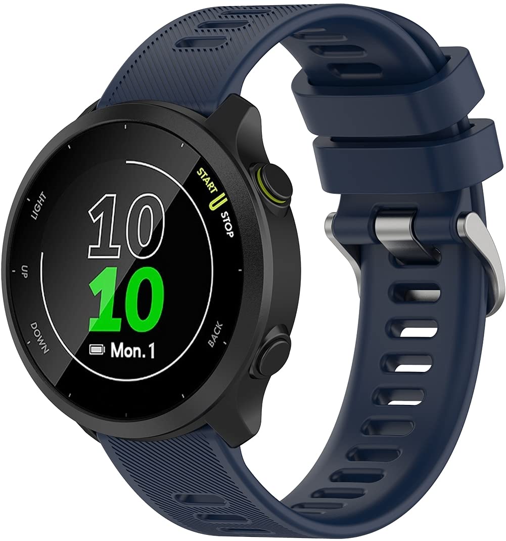 compatible with Garmin Vivoactive 3 / Venu/Venu 2 plus/Forerunner 158 / Forerunner 55 Watch Strap, Soft Silicone Replacement Bands (Blue)