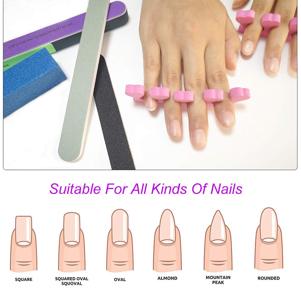 Professional Nail File and Buffers Tool Set - for Natural, Gel & Acrylic Nails - Nail Care Buffer Block Polisher Tool, Washable Double Sided Kit (28 pcs) : Beauty