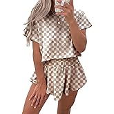 Ecosunny Women's Summer 2 Piece Sets Sweatsuits Casual Cropped Tee and Skort Set Matching Sets Trendy Lounge Outfits