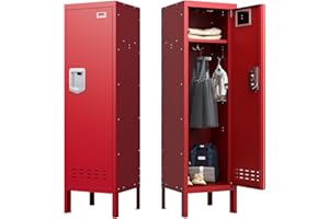 BUTISOW Metal Cabinet Home Office Storage, Lockable Steel Locker with Door, 54" Height, Multi-Purpose for Home, Office, Gym, School, Garage