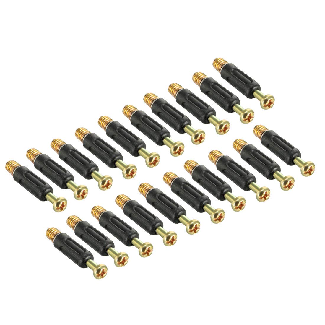 sourcing map Furniture Connecting Fittings 6mm Thread Dia 35mm Length Dowels Screws Plastic Covered 20Pcs