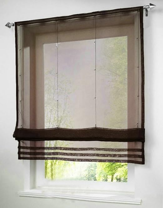 Amazon Com Livebycare 1pcs Solid Roman Shades Voile Ribbon
