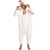 Bioworld Rooster Adult White Long Sleeve Hooded Kirugumi Cosplay Onesie Costume Suit