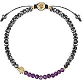 KARMA AND LUCK – Spiritual Love Rose Quartz Hematite Heart, Blessed Equilibrium Amethyst Lotus, Grounded in Balance Gold OM Chakra, Grounded in Love Evil Eye Tourmaline – Spiritual & Healing Jewelry, Bracelet for Women