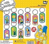 LOT OF 12 THE SIMPSONS DOG TAG KEYCHAINS HOMER BART CARNIVAL PARTY GOODY BAGS
