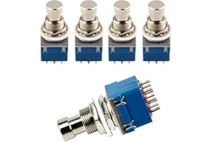 Etopars 5 X 3PDT 9 Pins Box Stomp Guitar Effect Pedal Foot Switch True Bypass Metal Blue