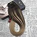 Moresoo 7 pieces Balayage Colored Straight Remy Human Hair Clip In Hair Extensions Full Head 100 Grams