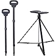 Cane with Seat Folding Lightweight Walking Stick Portable Stool Adjustable and Sturdy Cane Chair for Men & Women, Seniors Outdoor Mobility Aids with Travel Bag and 2 Base