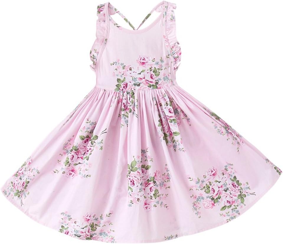 Arbag Summer Girl Bandage Backless Party Dress Sweet Floral Print Casual Dress