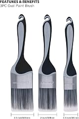 Paint Brushes 3PC Set 1.5" 2" 2.5" Synthetic SRT Malamute Series view 3