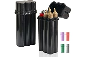 FISH&FAIRY 4-Hole King Size Pre-roll Cone Holder Case, Cigarette Case for Regular Size Cigarettes & King Size, Small Container Lighter Box, Smoking Accessories for 1-1/4 Size Pre Rolled Rolling Paper