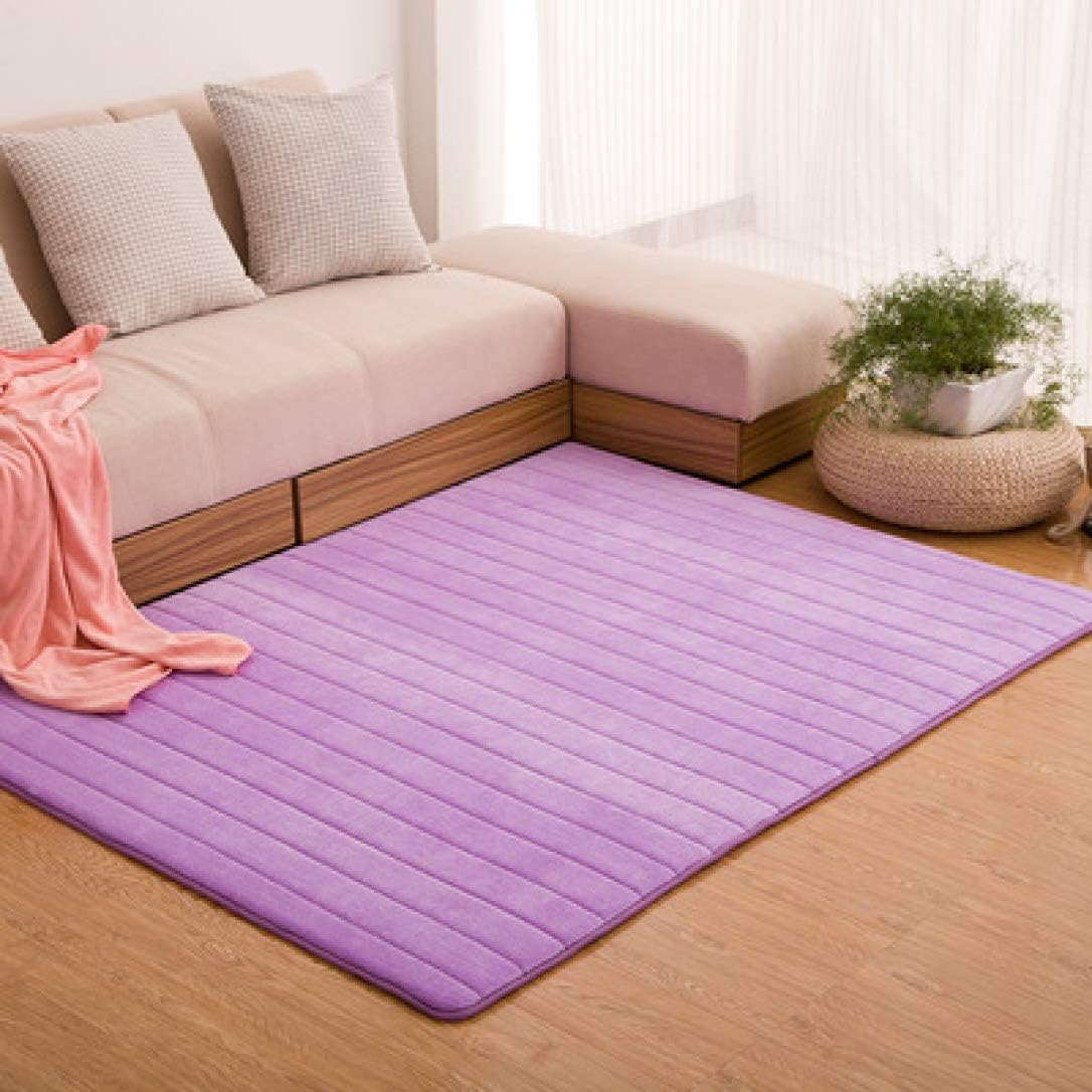 Thickened Slow Rebound Memory Cotton Coral Velvet Quilted Non-Slip Carpet Living Room Bedroom Bedside Rug