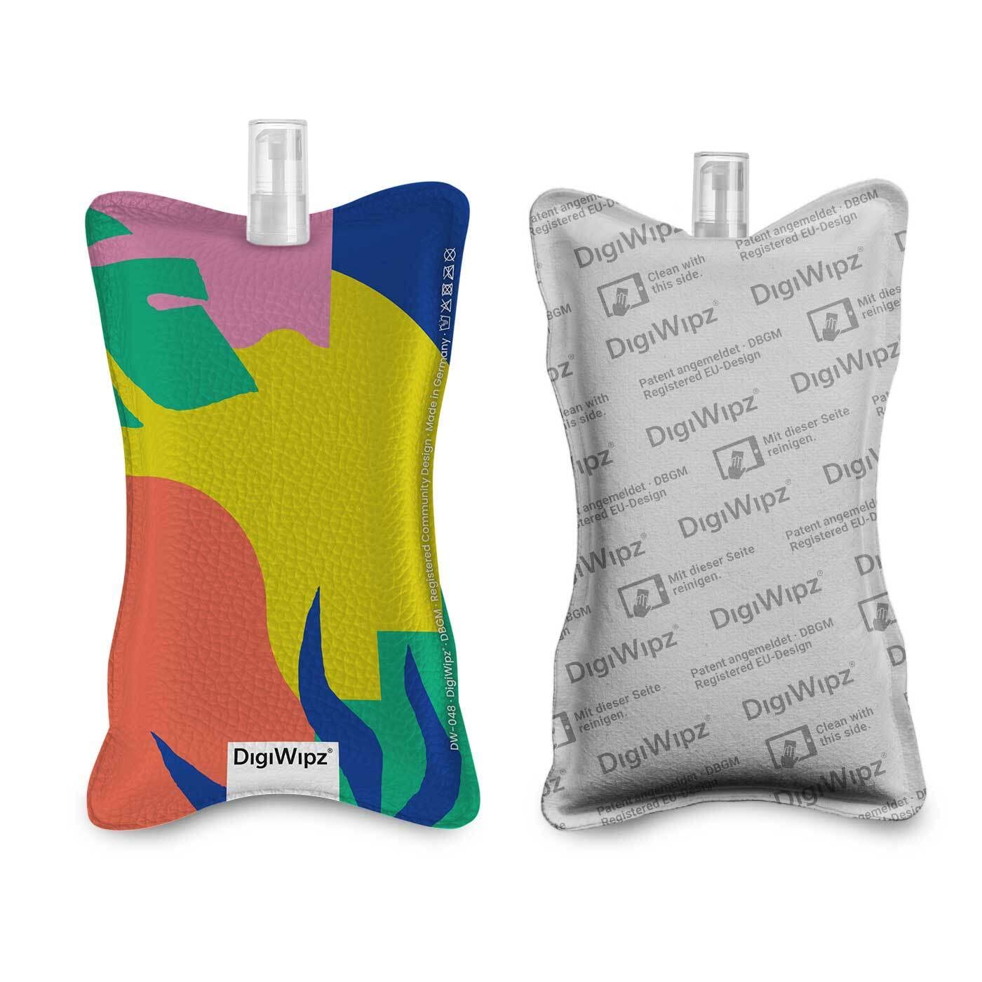 DigiWipz® The ingenious 2-in-1 display cleaner (noon), screen cleaner for displays and touchscreens, screen cleaner microfibre sponge with integrated sprayer