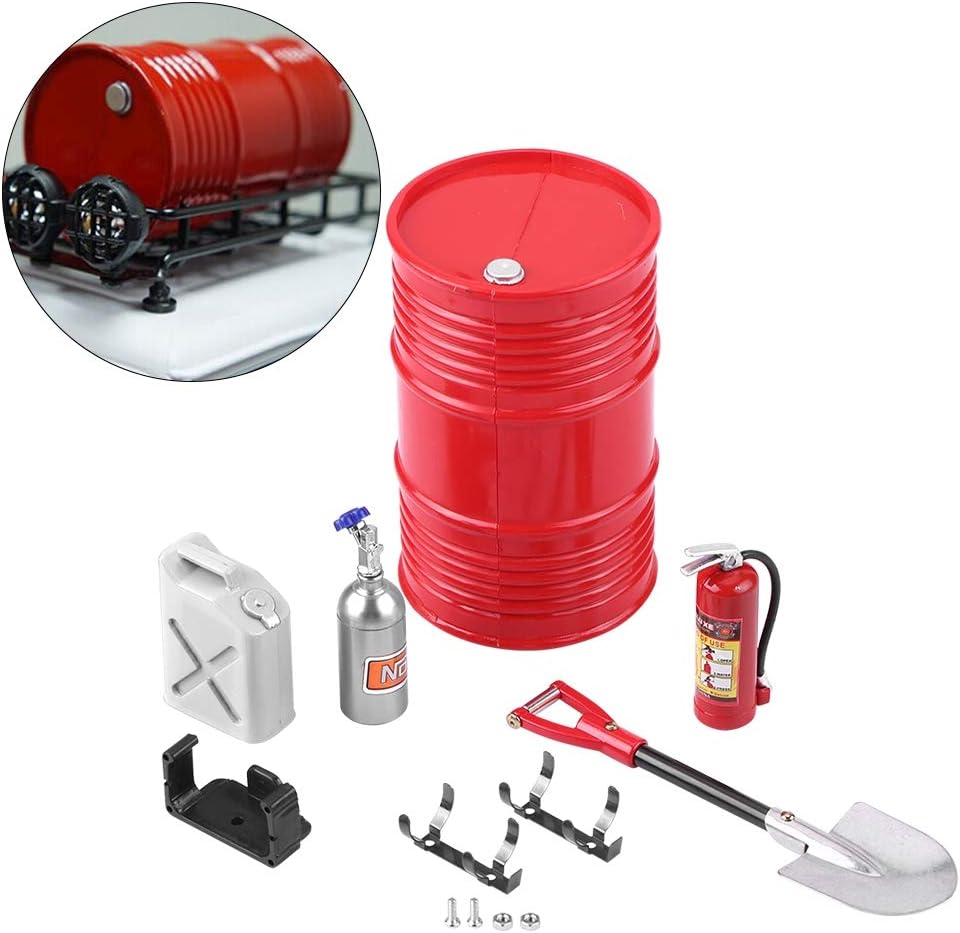 Crawler Tool, RC Crawler Accessory Mini Decor Simulation Tool Part RC Set of Oil Tank Fire Extinguisher Set(C - Image 3