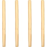VOSAREA 4PCS Wooden Shovel Handle Replacement Solid Ash Wood Straight Handle - Wood Handles for Shovels - Hoes and Garden Tools Ideal for Landscaping and Gardening 39cm/15.35in