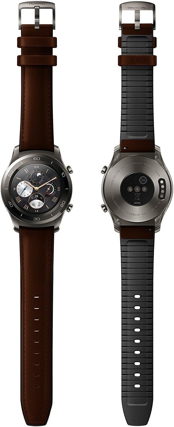Huawei Watch 2 Classic Smartwatch - Ceramic Bezel- Brown Leather Strap(US Warranty)