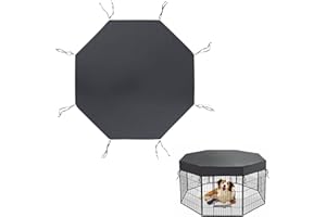 Dog Playpen Cover, 68.5x68.5 inch Dog Pen Cover, Sun/Rain Proof Dog Kennel Cover with Ties, Reusable Dog Cage Cover for Outdo