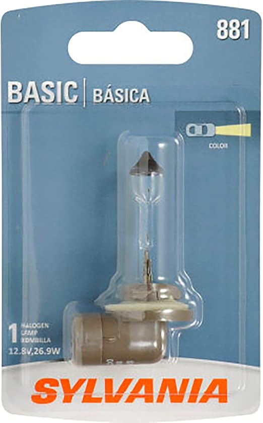 SYLVANIA - 881 Basic - Halogen Light Bulb for Fog, Cornering, and Daytime Running Lights (Contains 1 Bulb)