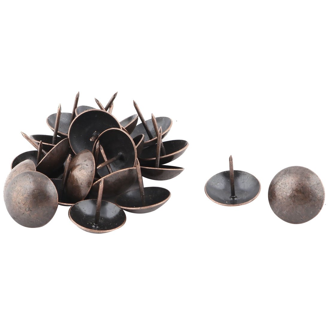 Sourcingmap Metal Table Case Round Head Tack Nail Decoration Pushpin 25 x 25mm 24pcs Copper Tone
