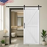 S&Z TOPHAND® 36in x 84in MDF Barn Door with 6.6FT