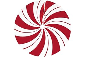 MOLIAN 36" Traditional Christmas Tree Skirt with Swirl Peppermint Candy Design Holiday Party Decoration