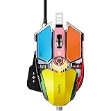 Mechanical Gaming Mouse, Inphic High Performance Wired Mouse 7200 DPI, 7 Programmable Buttons & Adjustable Mouse Length, On-B