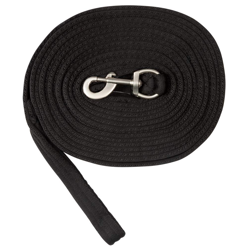 PFIFF 101196 Soft Sheet, Lunge Line, Swivel Carabiner Hook, Approx. 8.20 m, Black — image 1