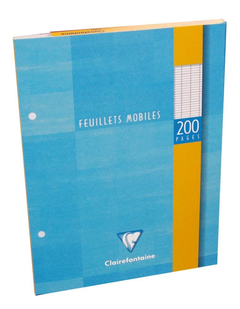 Clairefontaine 1352C - Perforated Single Sheets - 100 Sheets - Dimensions: 17x22cm - 200 Small Squares Pages - White Velvet Vellum Paper 90 g - Reusable Wallet