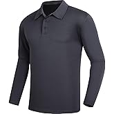 Men's Golf Polo Shirts,1 Pack/4 Pack Long Sleeve Quick Dry Athletic Casual Performance Collar Shirts for Men