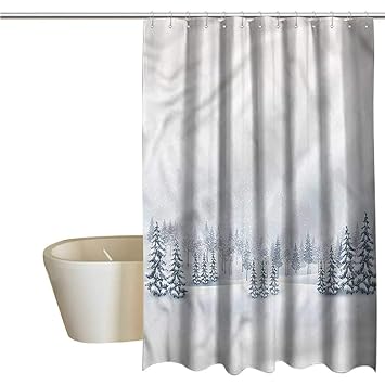 Amazon Com Denruny Shower Curtains Longer Than 72 Winter Foggy
