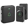 AVANTEK Wireless Door Bell, CB-21 Mini Waterproof Wireless Doorbell Operating at Over 1000 Feet, 2 Remote Buttons Can Have Different Tones, 52 Melodies, CD Quality Sound and LED Flash