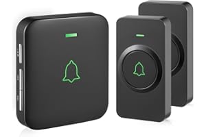 AVANTEK Wireless Door Bell, CB-21 Mini Waterproof Wireless Doorbell Operating at Over 1000 Feet, 2 Remote Buttons Can Have Different Tones, 52 Melodies, CD Quality Sound and LED Flash