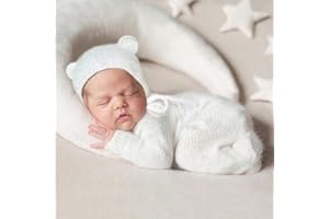 VEDORY Newborn Baby Photo Shoot Props Girl Boy Crochet Knit Hat Costume Stripe Hat Pants Overalls Photography Props