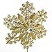 Ornativity Glitter Snowflake Tree Topper - Gold Sparkling Gem Jewel Snowflakes Christmas Tree Toppers Xmas Holiday Trees Top Decoration 12