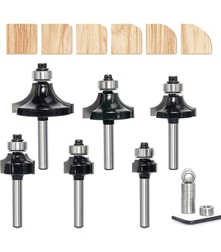 Yonico 13330q Set 3 Frese Per Router A Profilo Arrotondato – Raggi 1/16, 1/8, 3/16 – Gambo 1/4