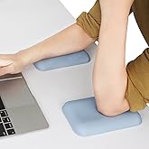 Leolee Elbow Rest Pads for Desk, Blue Ergonomic Wrist Rest with Memory Foam & Non-Slip Base, Armrest Cushion for Office, 2 Packs