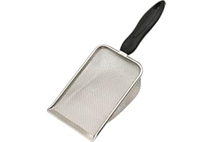 Abustle pig Reptile Sand Scooper,Stainless Steel Fine Mesh Reptile Substrate Scoop Terrarium Substrate Litter Cleaner Reptile