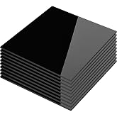 KAITELA Pack of 10 Black Cast Acrylic Sheet 12" x 12" x 1/8" Thick (3mm) | Opaque; Plexiglass Panel; Square; for Craft Projects, Sign, Laser Cutting, Engraving, Photography